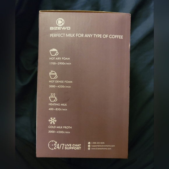 New Bizewo Milk Frother, 4 IN 1 Electric Milk Frother & Steamer in Blue! - Picture 2 of 9